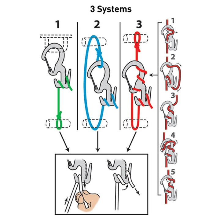 Figure 9 Carabiner Rope Tightener Large - Black - Extreme Outfitters