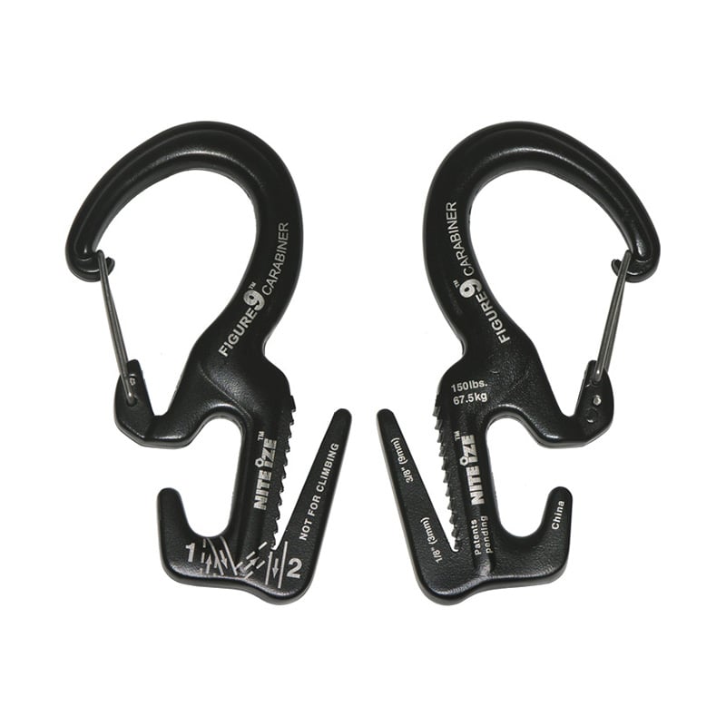 Figure 9 Carabiner Rope Tightener Large - Black - Extreme Outfitters