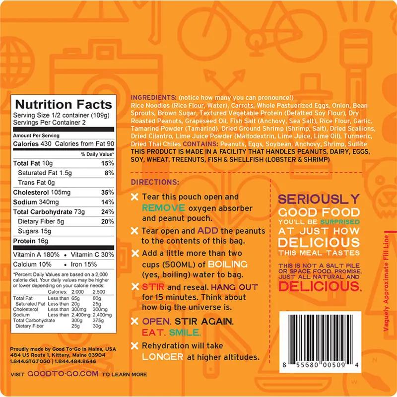 Good To Go Pad Thai- 2 Serving Good To Go Food