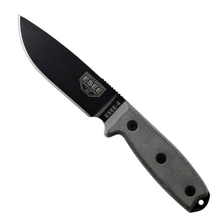 Esee-4 - Plain Edge- Black Blade - Coyote Sheath with Molle - Extreme Outfitters