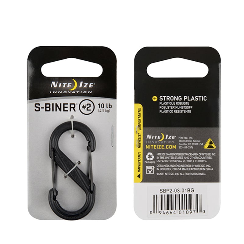 S-Biner Dual Carabiner Plastic #2 Black - Extreme Outfitters