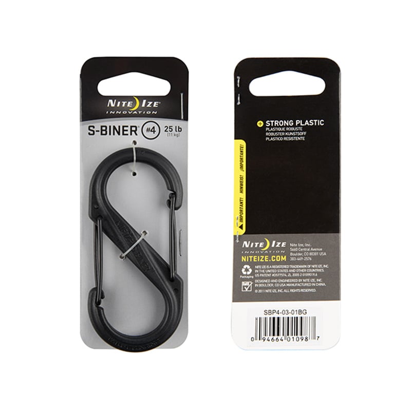 S-Biner Dual Carabiner Plastic #4 Black - Extreme Outfitters