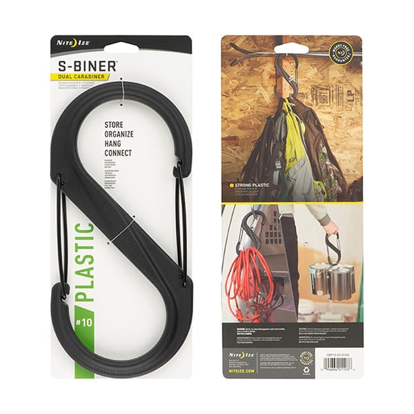 S-Biner Plastic Dual Carabiner #10 -Black/Black - Extreme Outfitters