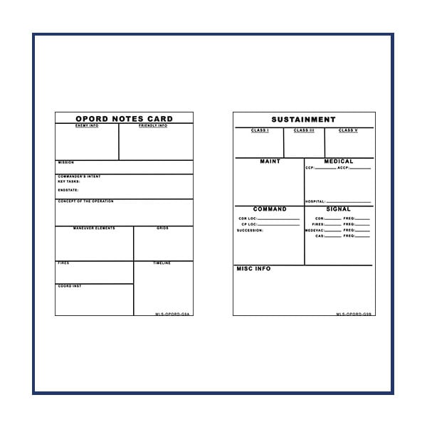 OPORD Notes Briefing Card - Extreme Outfitters