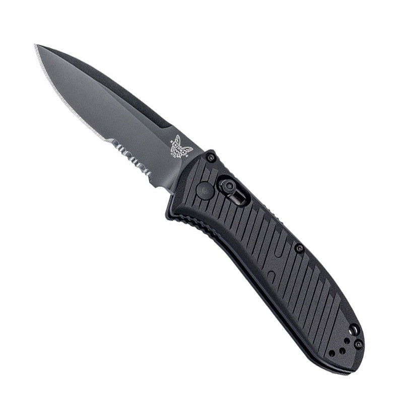 Benchmade 5750SBK Mini Persidio II Auto, Black, Partial Serrated - Extreme Outfitters