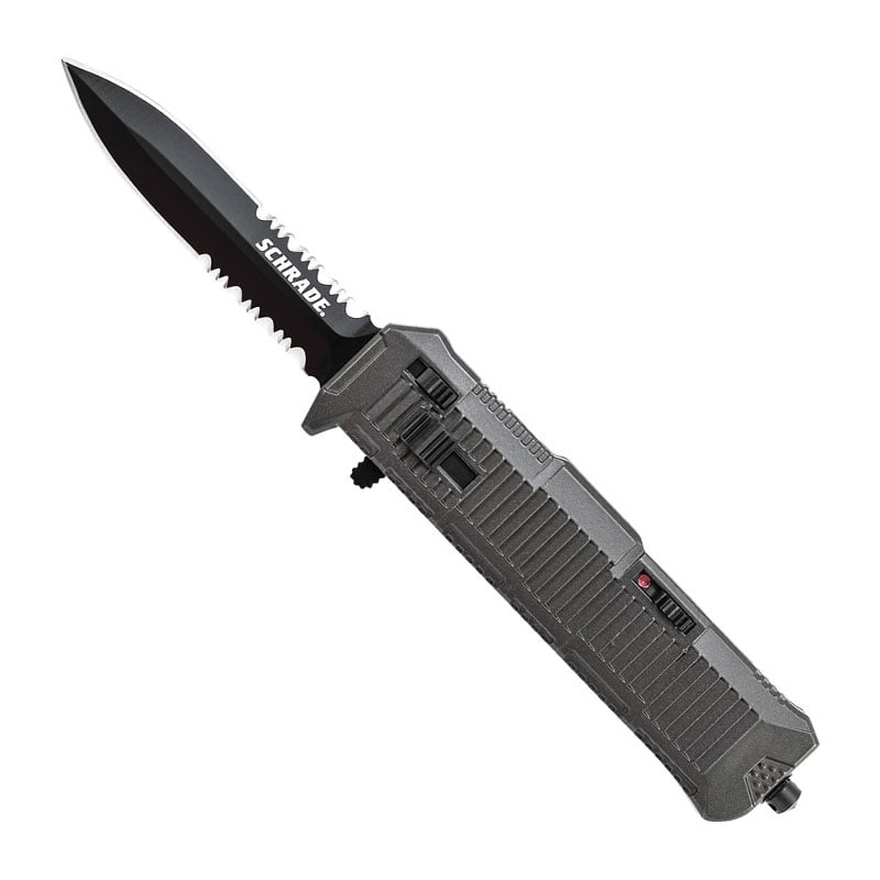 Out the Front Assist Spear - Black Partial Serrated Double Edge Spear Point - Extreme Outfitters