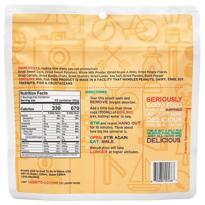 Good To Go New England Corn Chowdah - 2 Servings - Extreme Outfitters