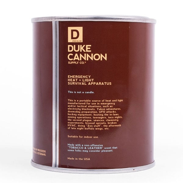 Duke Cannon Emergency Heat + Light: Leaf And Leather Duke Cannon