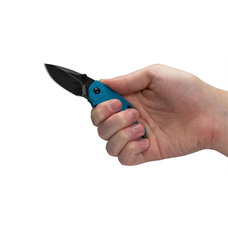 Shuffle Blackwash Plain Edge Teal Handle Kershaw Knives