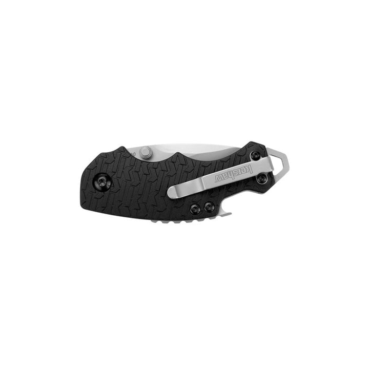 Shuffle Bead Blast Plain Edge Black Handle Kershaw Knives