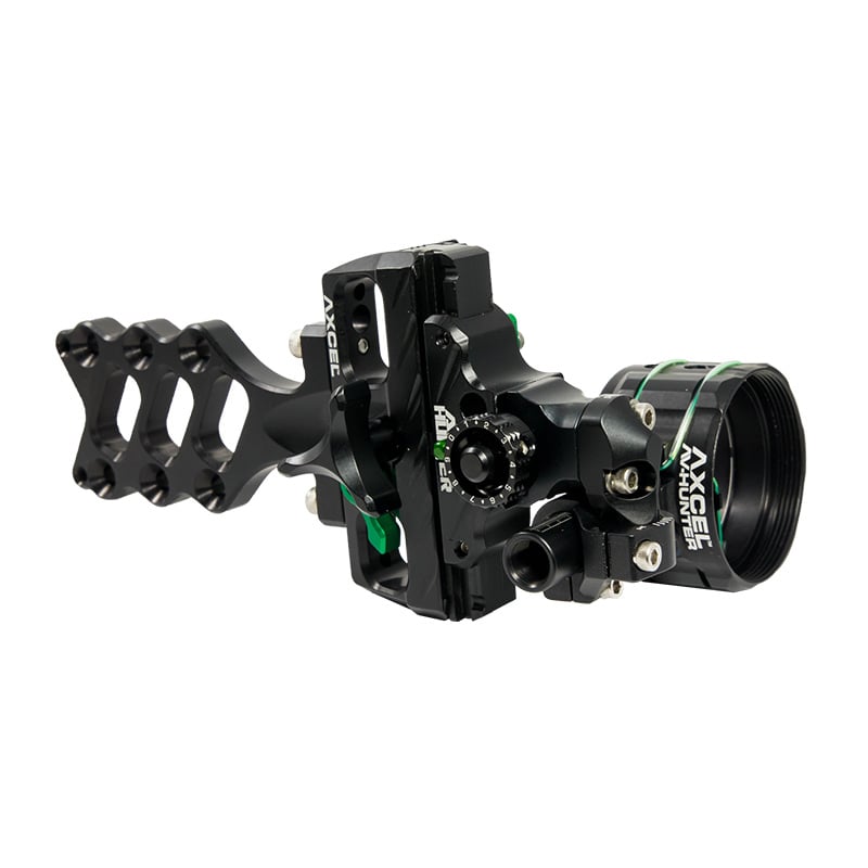 Axcel AccuHunter Slider Sight Single Pin w/X-41 Scope .010" Non Dampened Blue Fiber - Extreme Outfitters