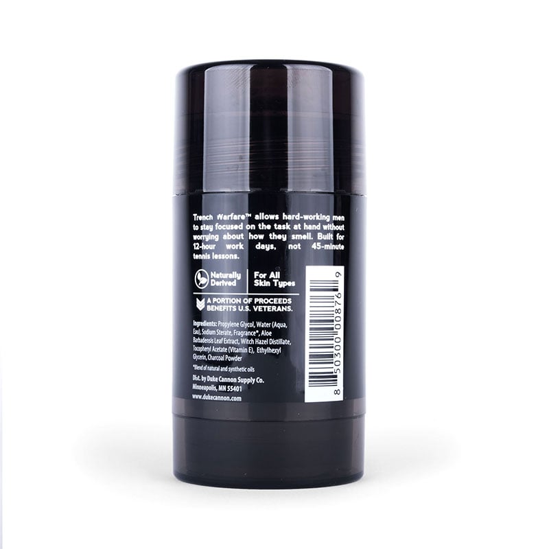 Duke Cannon Trench Warefare Natural Charcoal Deodorant (Bergamot & Black Pepper) - Extreme Outfitters