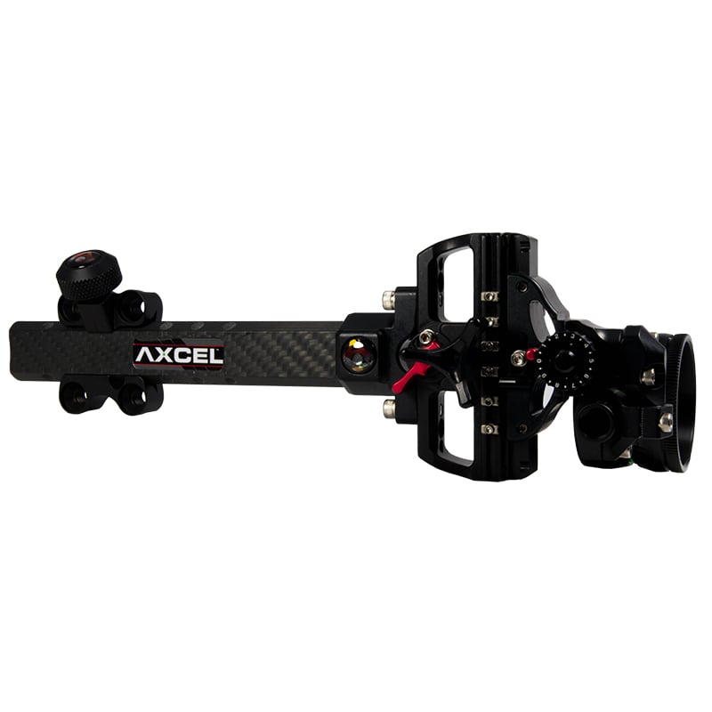 Axcel AccuTouch Carbon Pro Single Pin Slider Sight w/AV-41 Scope & .019 Green Fiber - Extreme Outfitters