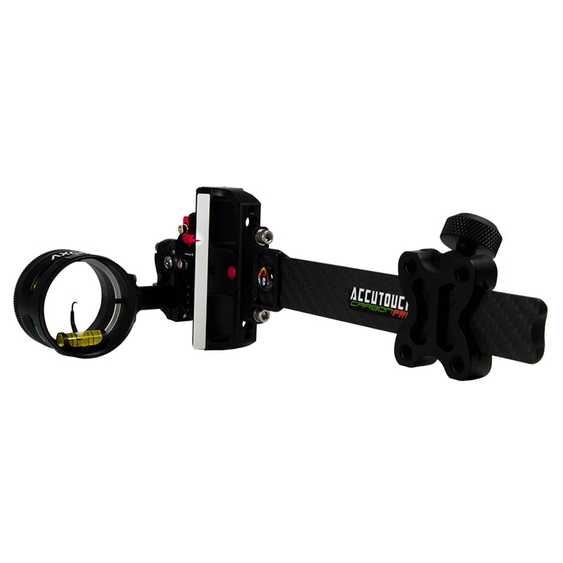 Axcel AccuTouch Carbon Pro Single Pin Slider Sight w/AV-41 Scope & .019 Green Fiber - Extreme Outfitters
