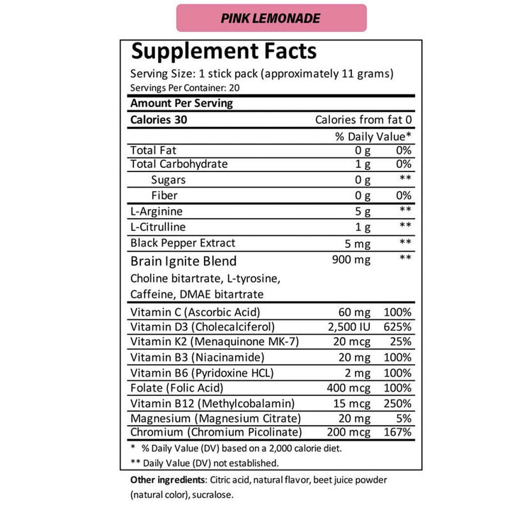 Ignite Trail Packs - Supercharged Energy & Focus - Pink Lemonade - Extreme Outfitters