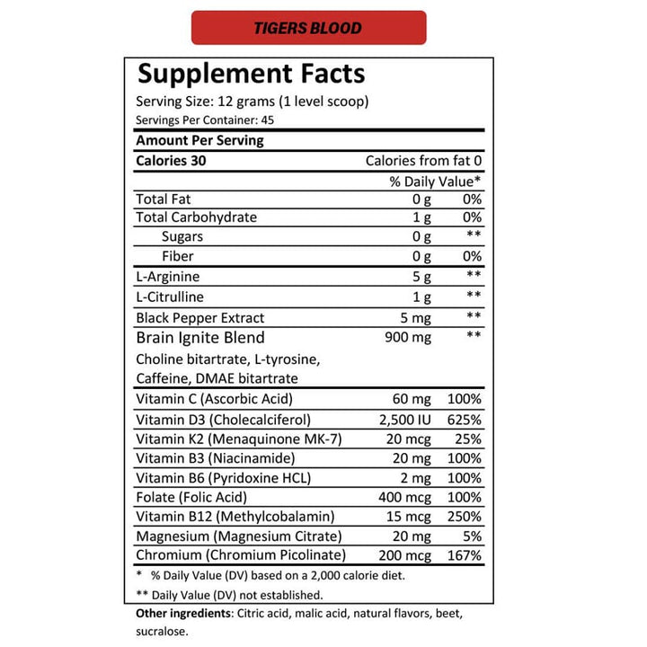 Ignite - Super Charged Energy & Focus - Tigers Blood - Extreme Outfitters