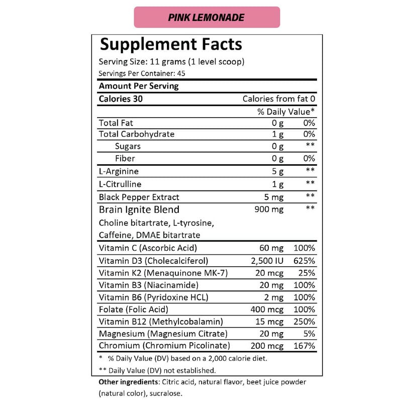 Ignite - Super Charged Energry & Focus - Pink Lemonade - Extreme Outfitters