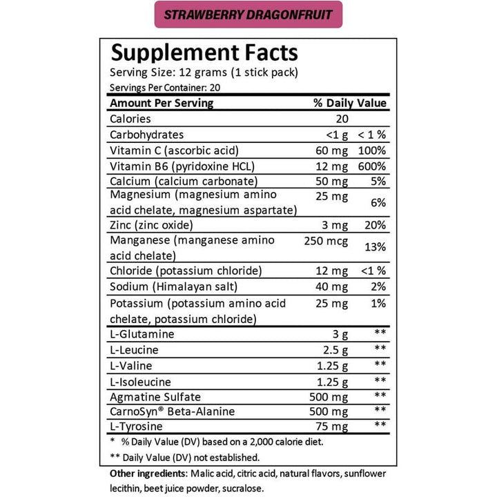 BCAA Trail Packs - Rapid Muscle Recovery - Strawberry Dragon Fruit - Extreme Outfitters