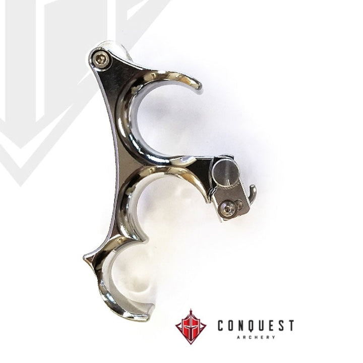 Conquest Archery Chrome Dragon-Back Tension Release - 3 Finger - Extreme Outfitters