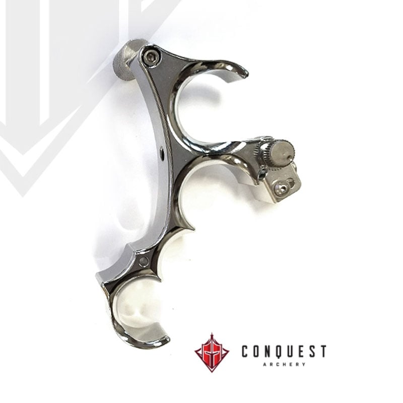 Conquest Archery Chrome Dragon-Back Tension Release - 4 Finger - Extreme Outfitters