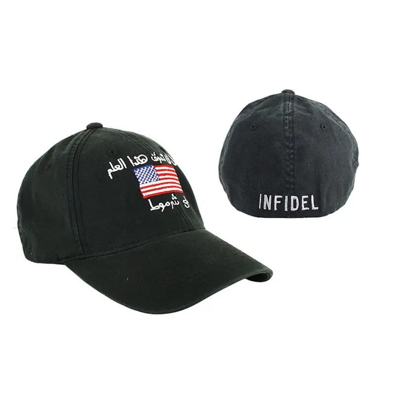 Infidel Flex Fit Hat - Black/Red White Blue Extreme Outfitters
