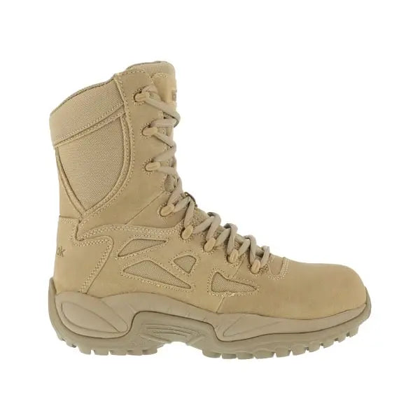 Reebok Rapid Response 8" Stealth Side Zip Composite Toe Tan Boot - RB8894