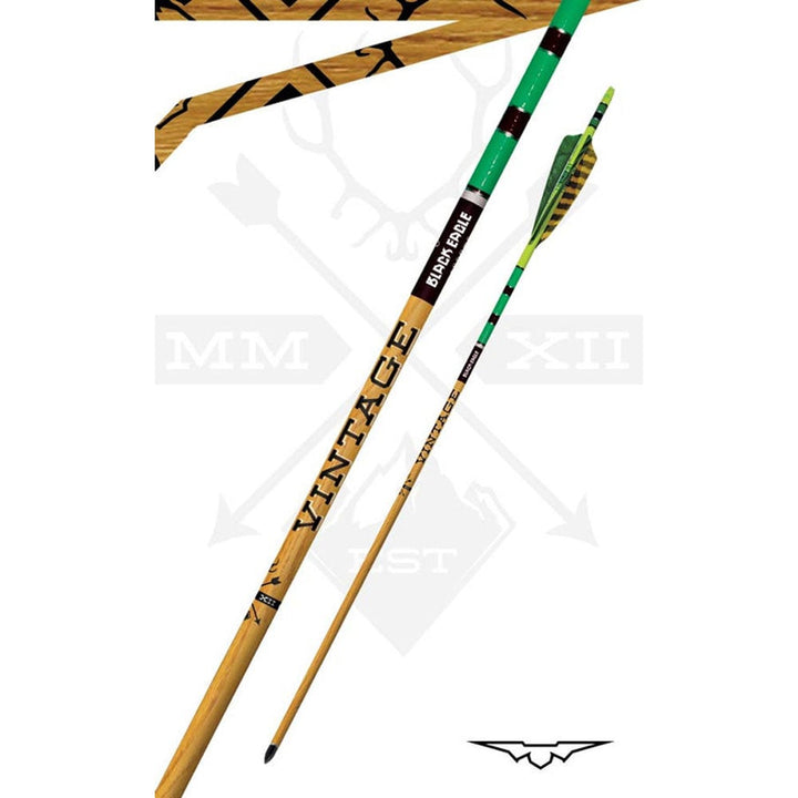 Black Eagle Vintage Traditional Crested Fletched Arrows Green