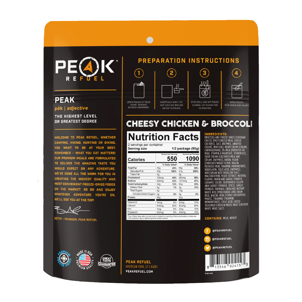 Peak Refuel Cheesy Chicken & Broccoli Package